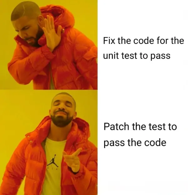 Fix the code for the test vs patch the test to pass the code